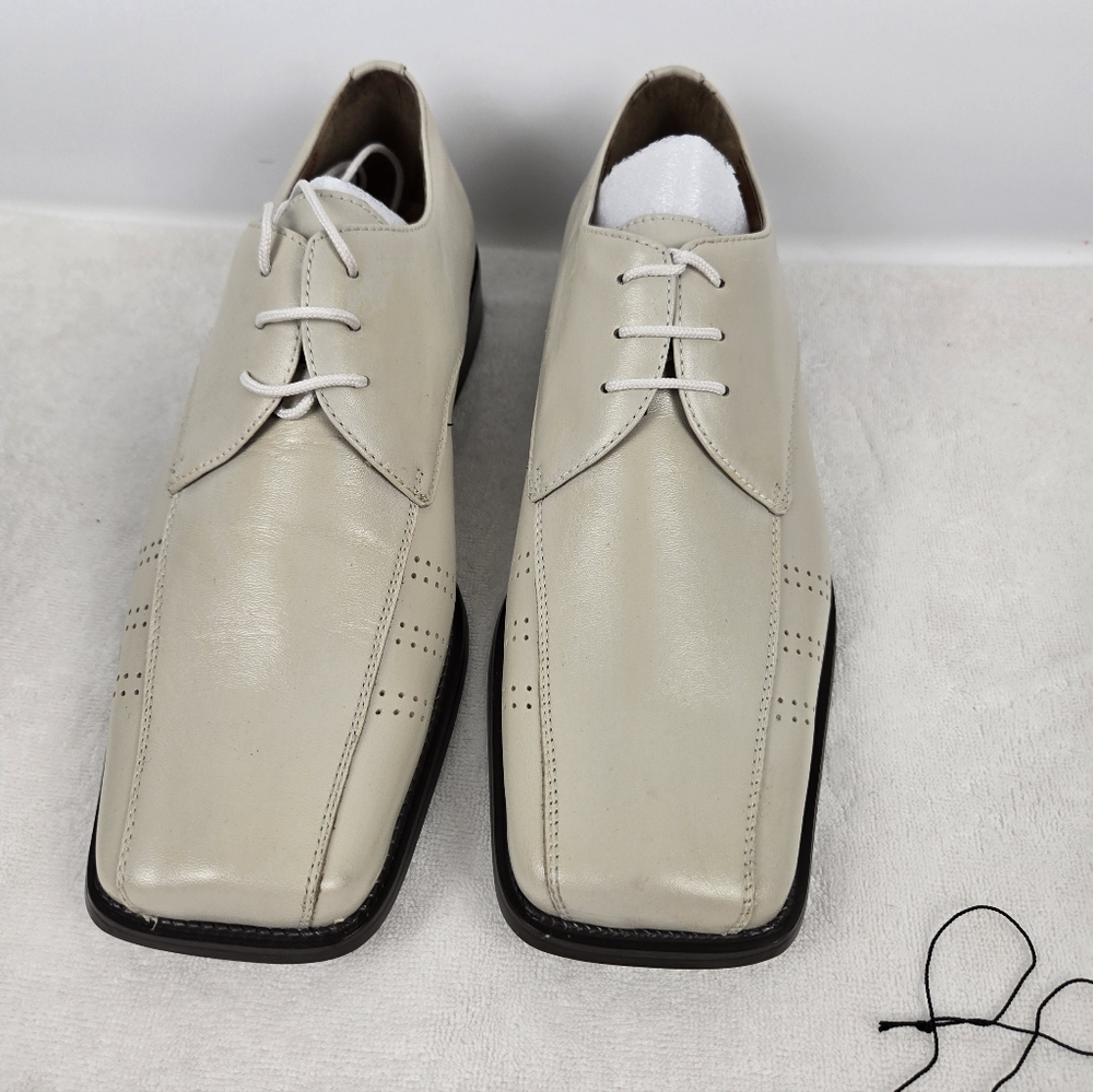 Adams Cream Men's Leather Shoes